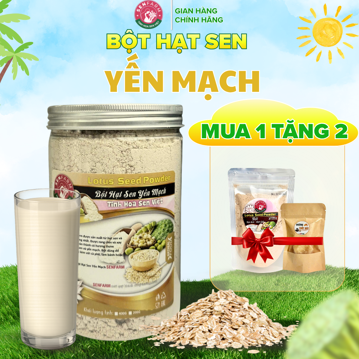 Bột Hạt Sen Yến Mạch Senfarm