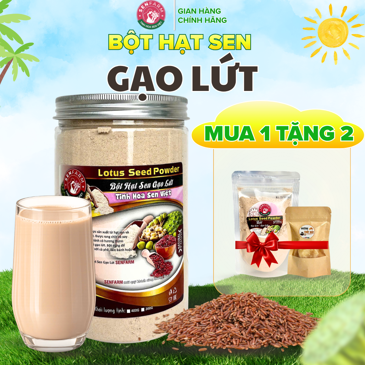 Bột Hạt Sen Gạo Lứt Senfarm