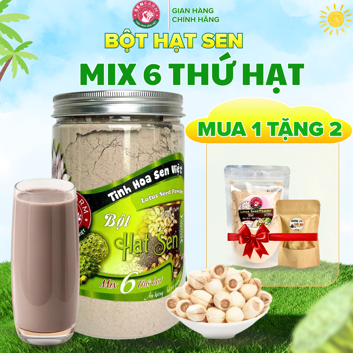 Bột Hạt Sen Hỗ Trợ Giảm Cân Senfarm
